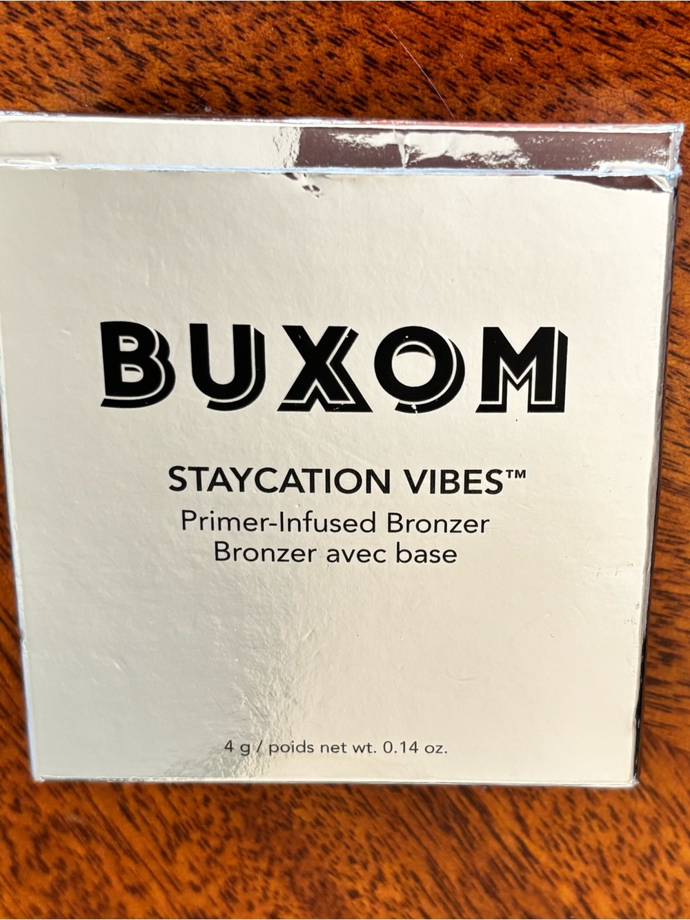 BUXOM Staycation Vibes Primer-Infused Bronzer - Silver & Black Packaging